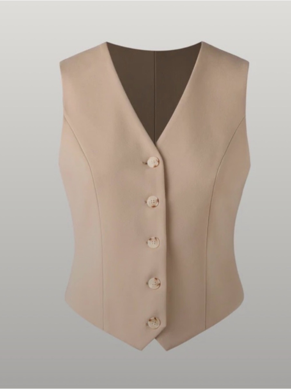 OGL V Neck Button Front Waistcoat/Vest in Sand Tan sz S; New w/o Tags